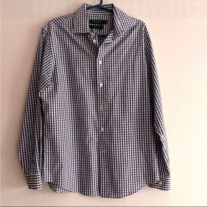 Bloomingdale’s The Men’s Store Blue pink white check shirt Sz Large 100% cotton